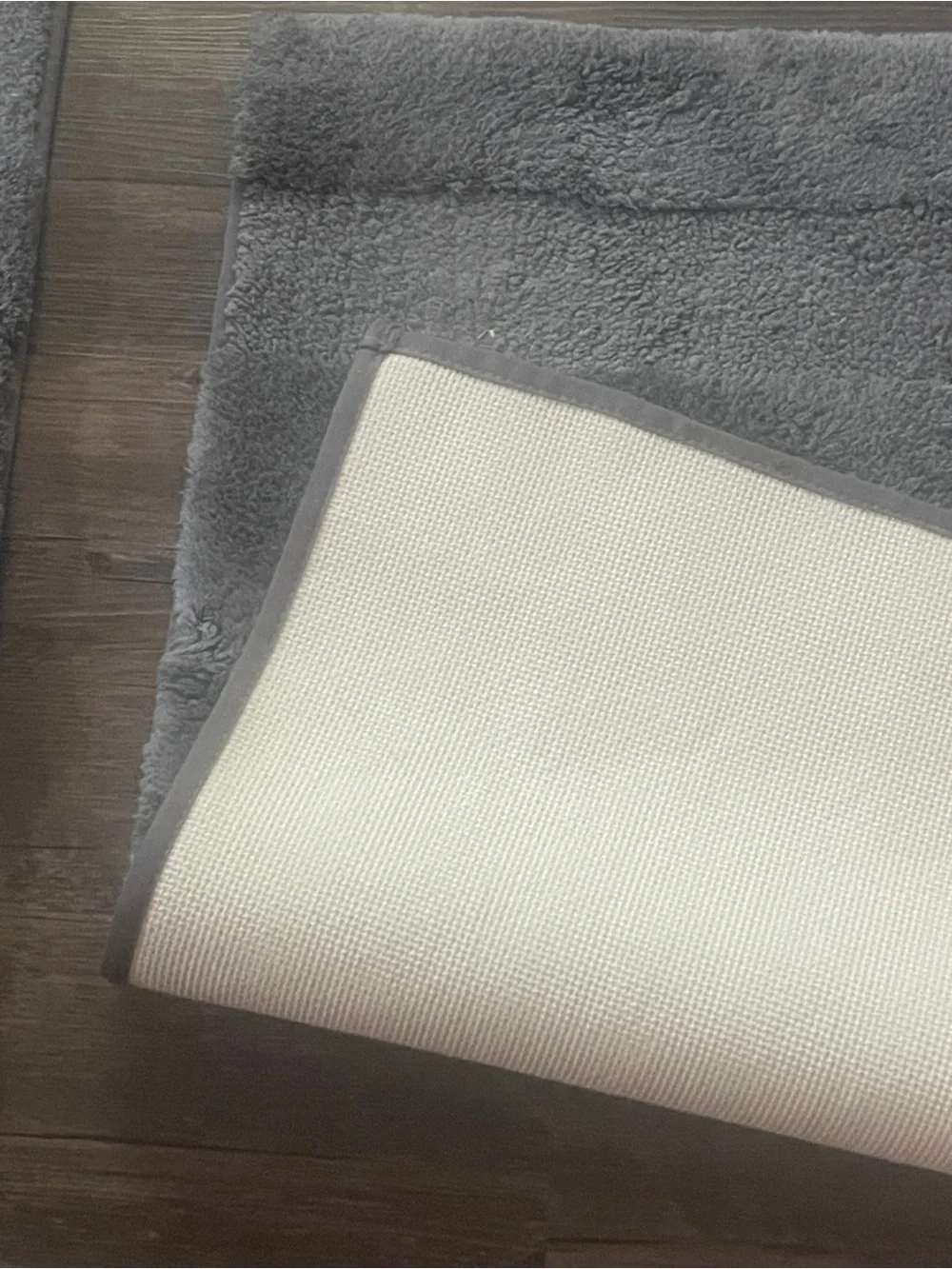 Martha Stewart Plush Gray Shag Bath Mat Set - Soft Gray Bathroom Rugs